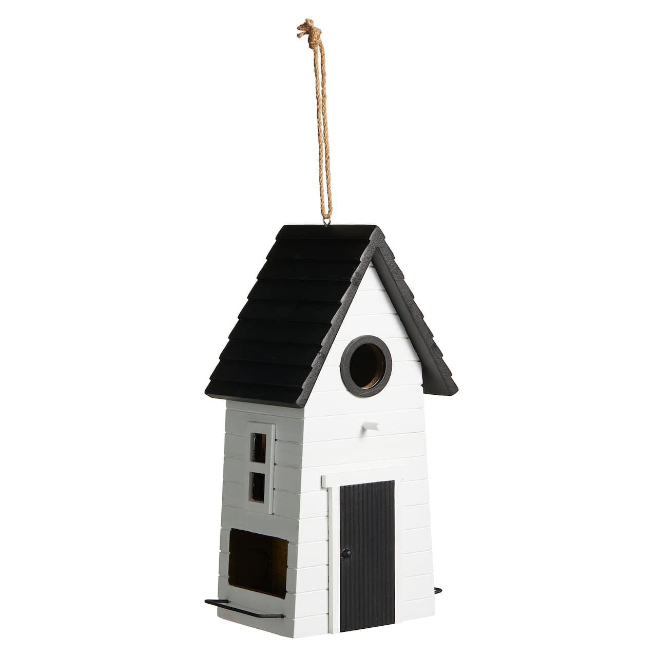 Glitzhome® 14.25" Modern White Wood Garden Birdhouse